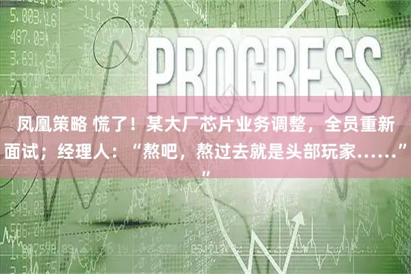 凤凰策略 慌了！某大厂芯片业务调整，全员重新面试；经理人：“熬吧，熬过去就是头部玩家……”